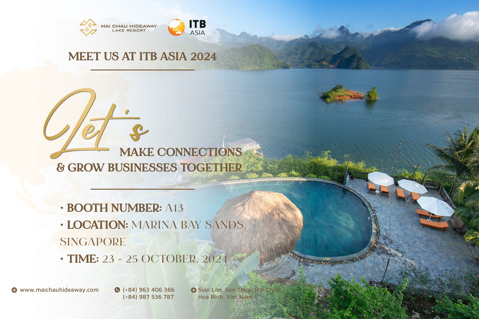Mai Chau Hideaway Lake Resort To Attend ITB ASIA 2024: Make Connections & Grow Businesses Together