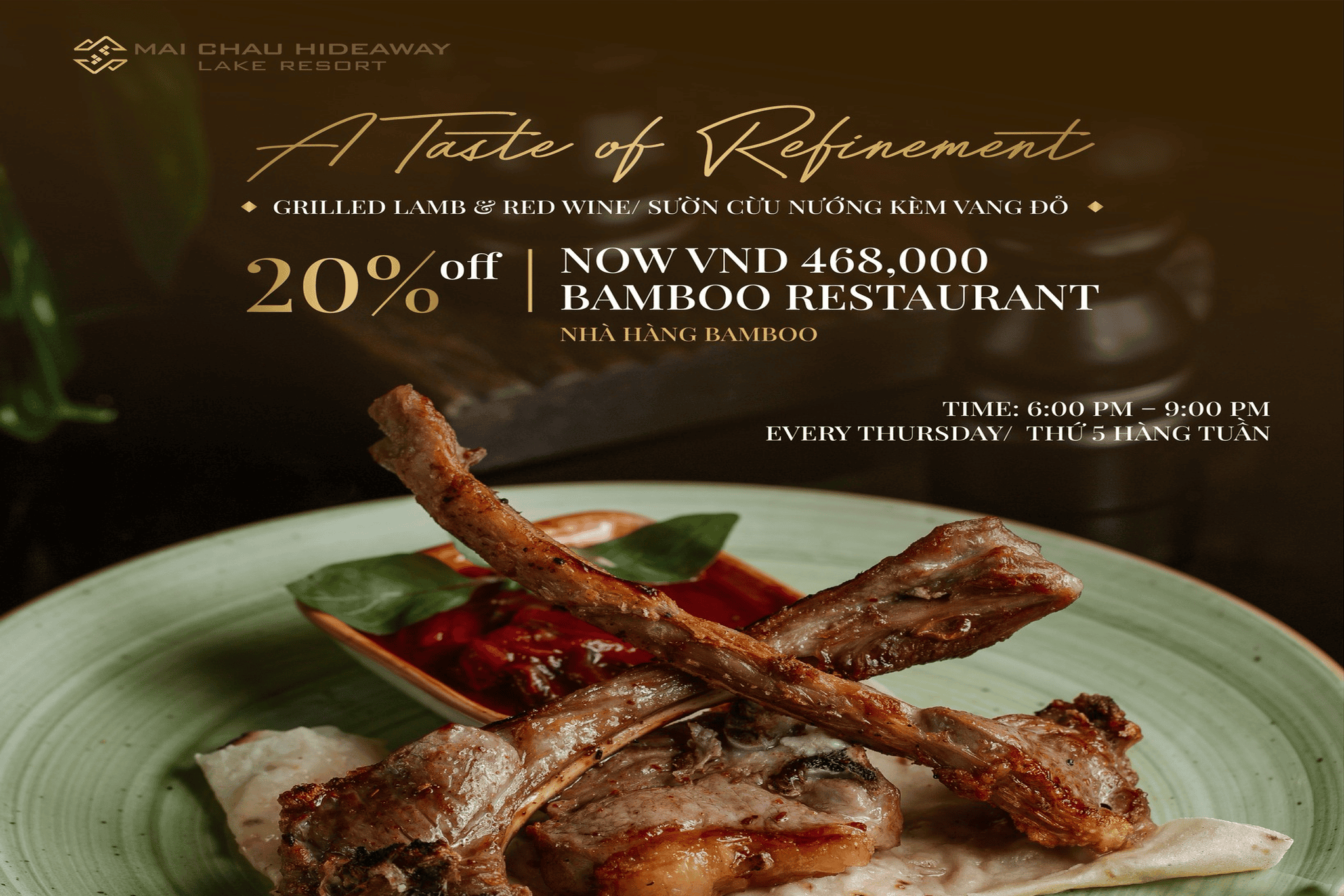 A TASTE OF REFINEMENT: GRILLED LAMB & RED WINE AMID MAI CHAU’S NATURE