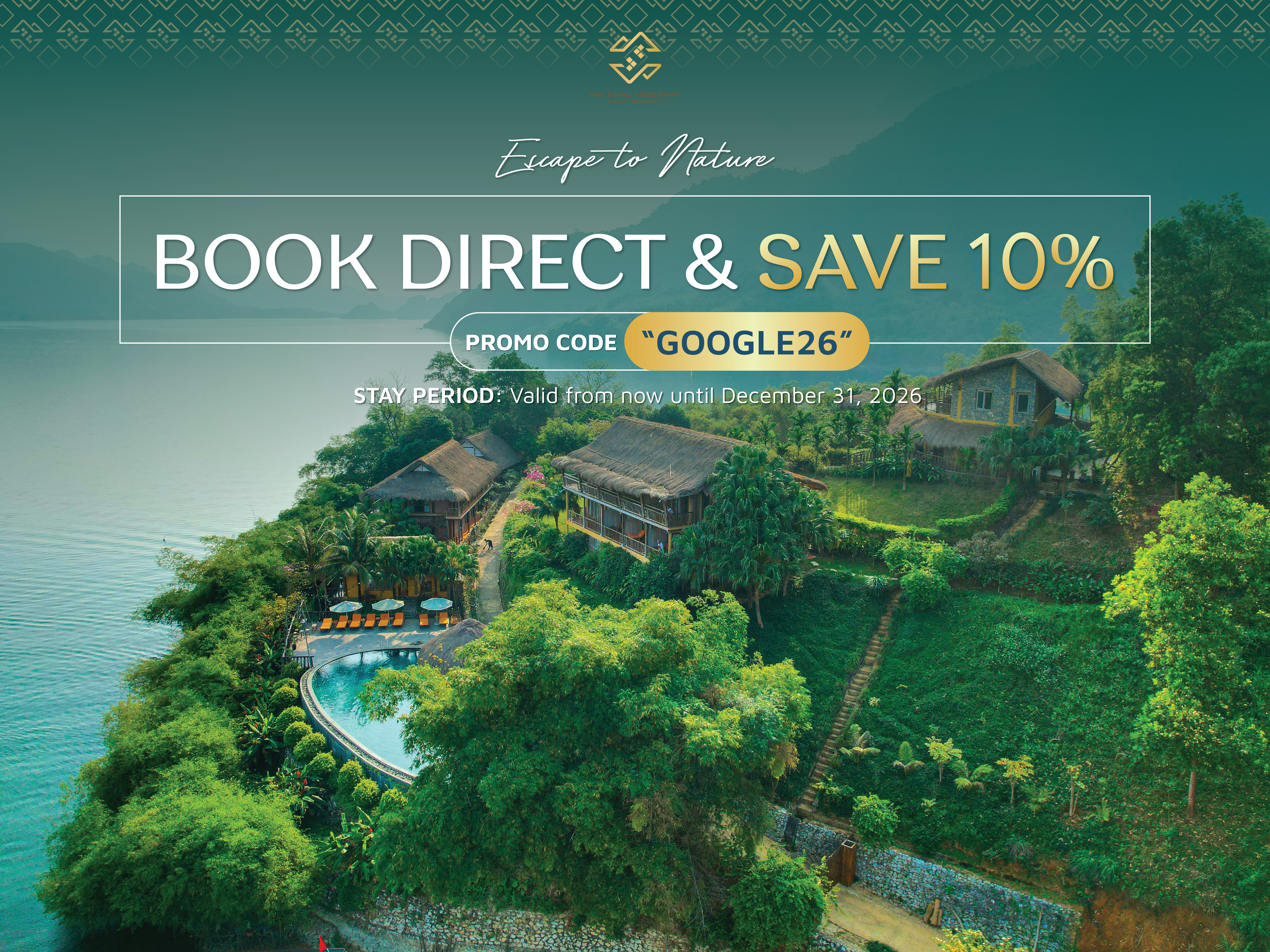 ESCAPE TO NATURE, BOOK DIRECT & SAVE 10%