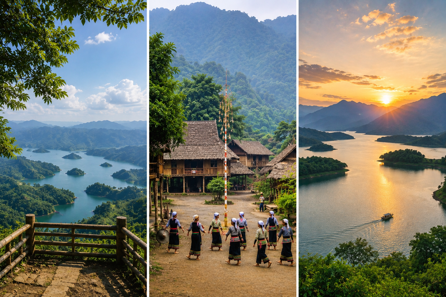 Combine the viewpoint with Mai Chau Valley and Hoa Binh Lake for a fuller trip (Source: Collected)