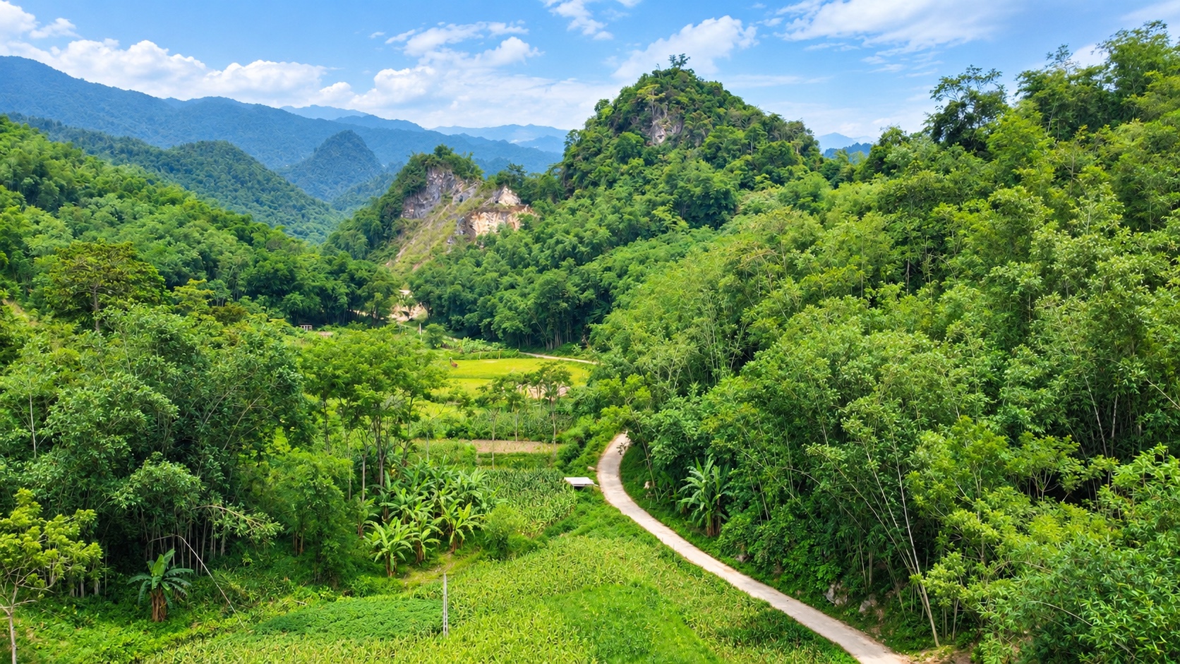 A peaceful little lane winding through Bang Village