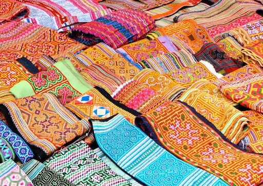 Intricately woven Muong ethnic textiles 