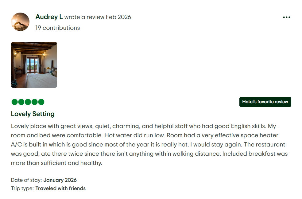 Review of visitor on Triadvisor Review of visitor on Triadvisor