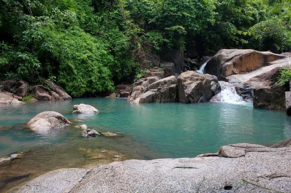 Trach Stream in the dry season with reduced water flow