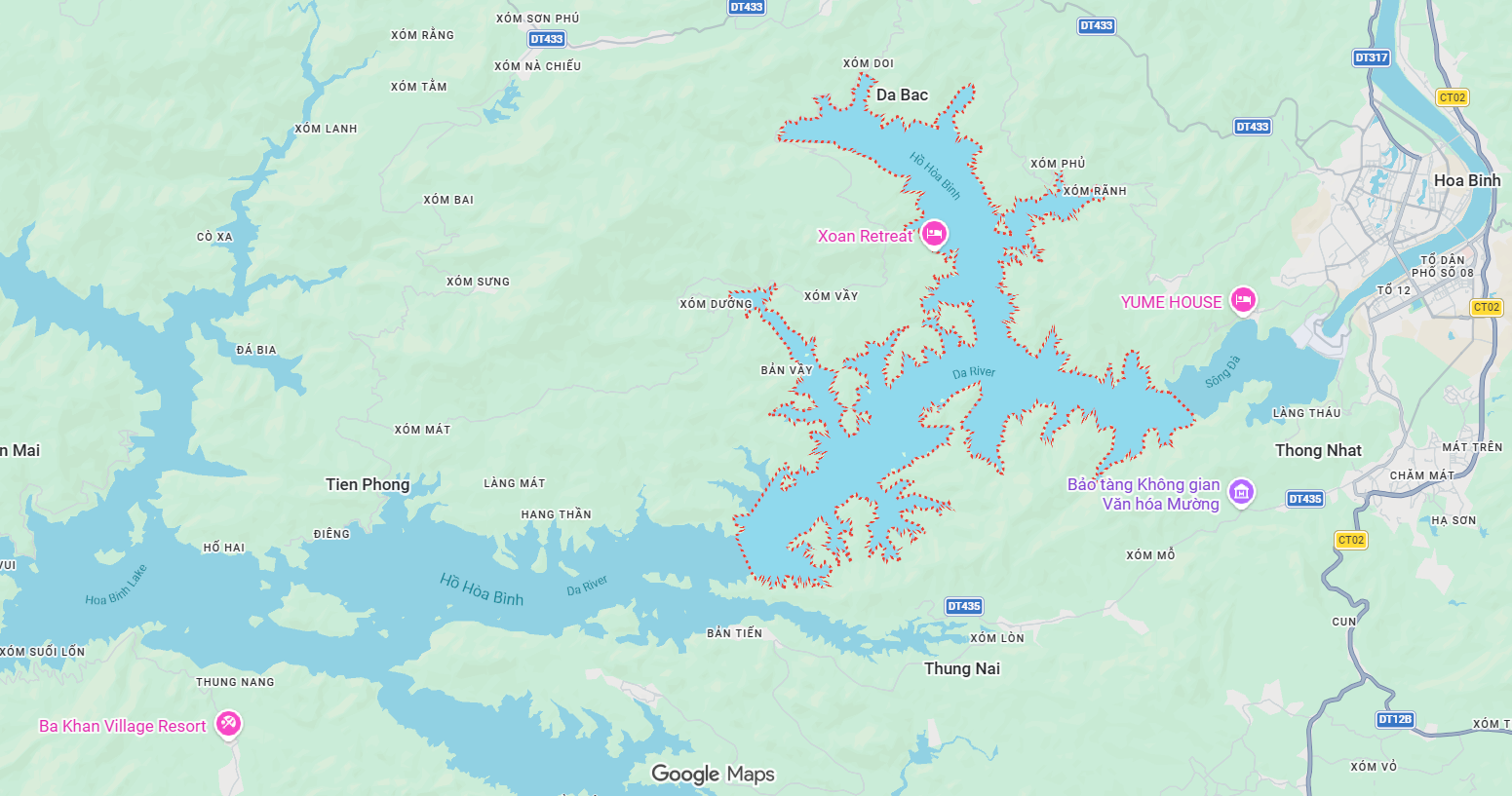 Hoa Binh Lake on Google Map Hoa Binh Lake on Google Map