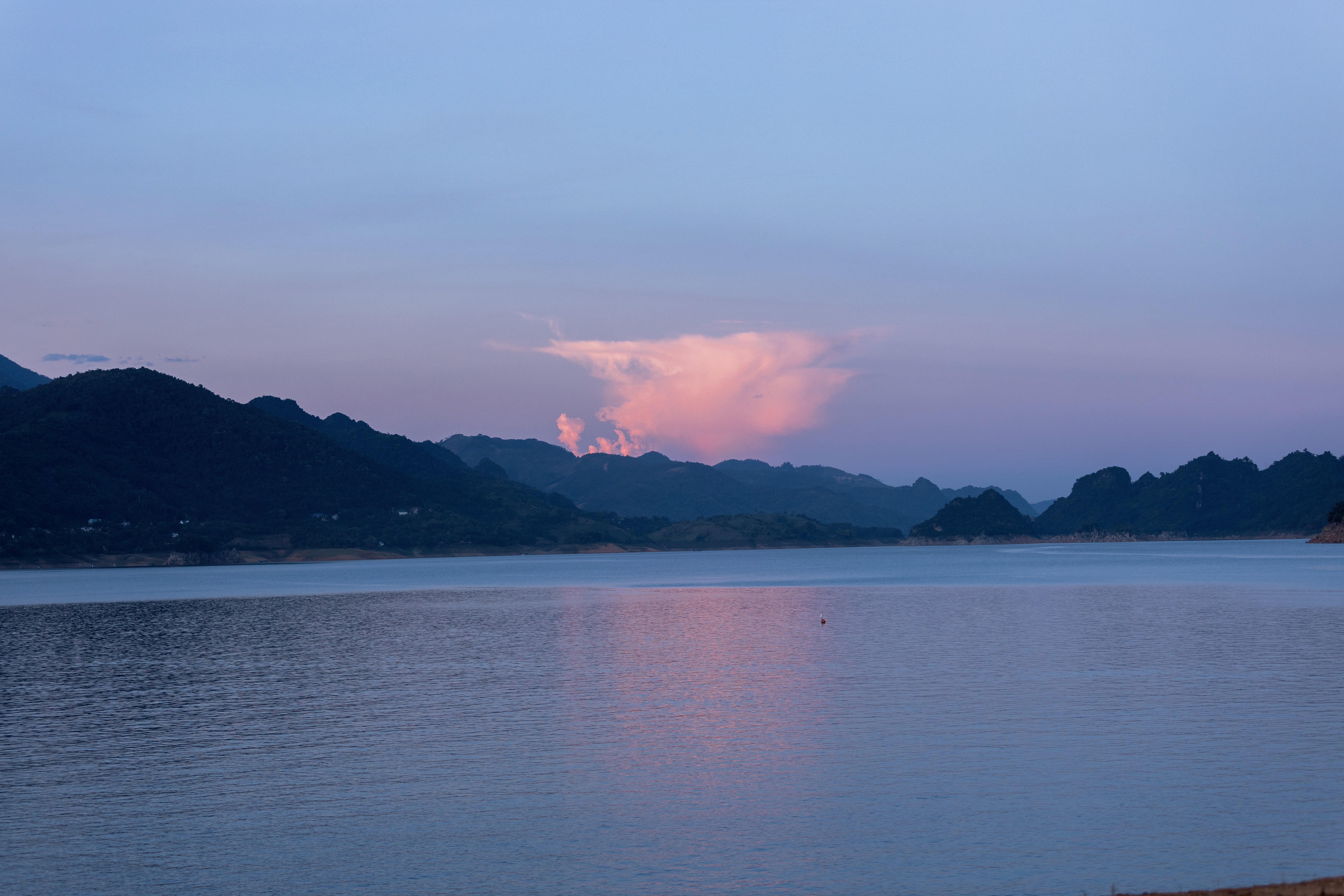 Sunrise over Hoa Binh Lake near Mai Chau Sunrise over Hoa Binh Lake near Mai Chau