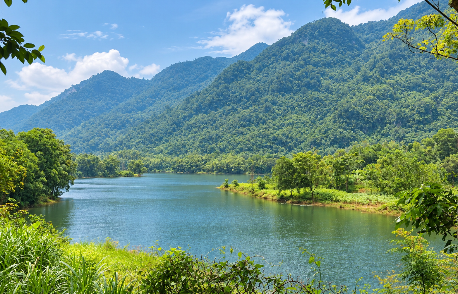Khung cảnh núi rừng thơ mộng tại thôn Suối Rút Khung cảnh núi rừng thơ mộng tại thôn Suối Rút