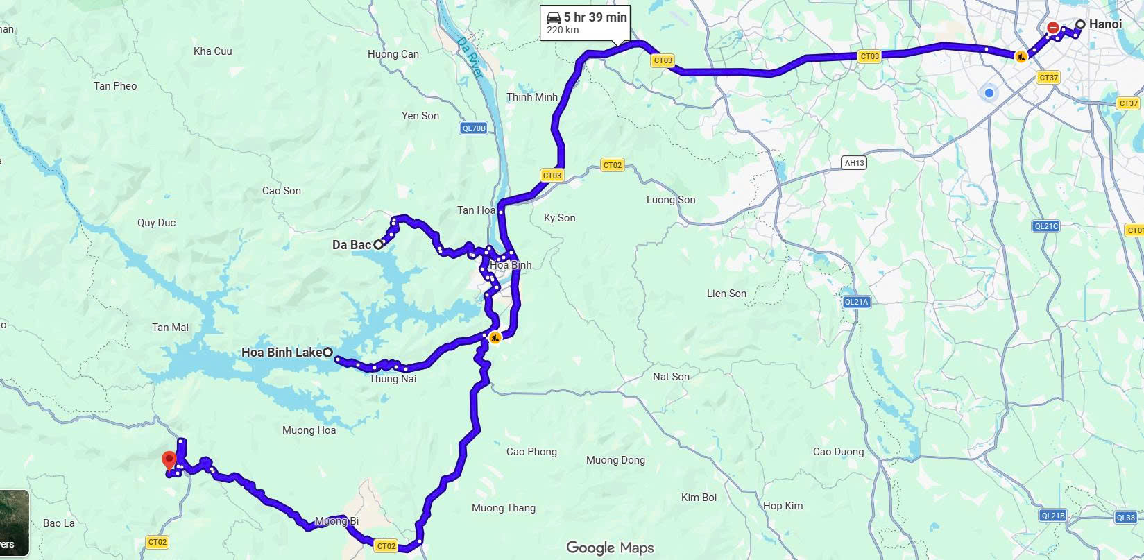 Da Bac is located between Hanoi, Hoa Binh Lake and Mai Chau 