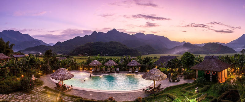 Sunset at Mai Chau Ecolodge